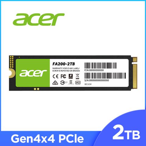 ACER 宏碁 Acer FA200 2TB Gen4 M.2 2280 PCIe SSD固態硬碟