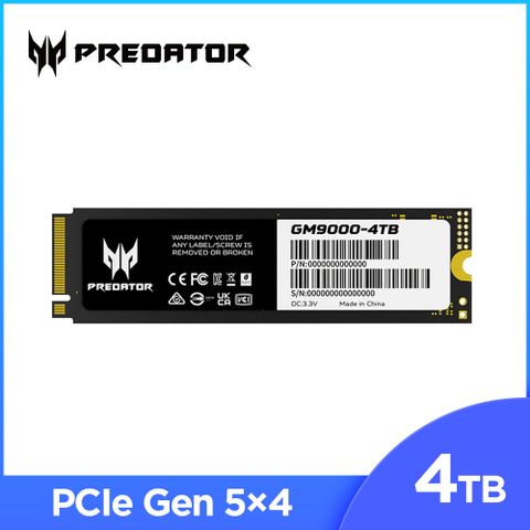 ACER 宏碁 Predator GM9000 4TB M.2 2280 PCIe Gen5 SSD固態硬碟