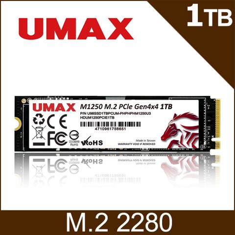 UMAX M1250 1T M.2 2280 PCIe 固態硬碟