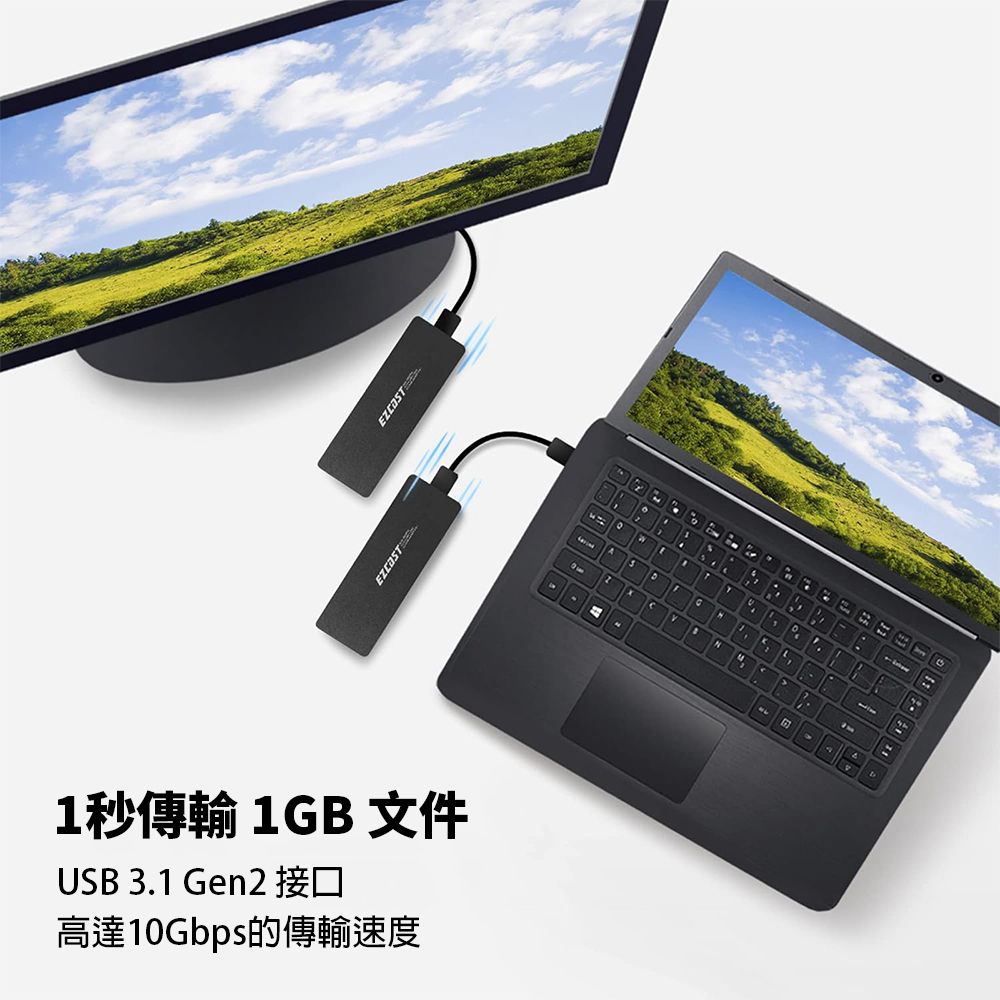 GKI 耀麟國際 EZCast S8000 PLUS M.2 NVMe PCIe/SATA SSD固態硬碟外接盒