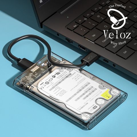 【Veloz】2.5吋SATA轉USB3.0移動機械固態透明硬碟盒(Velo-33) / 免工具3秒換硬碟