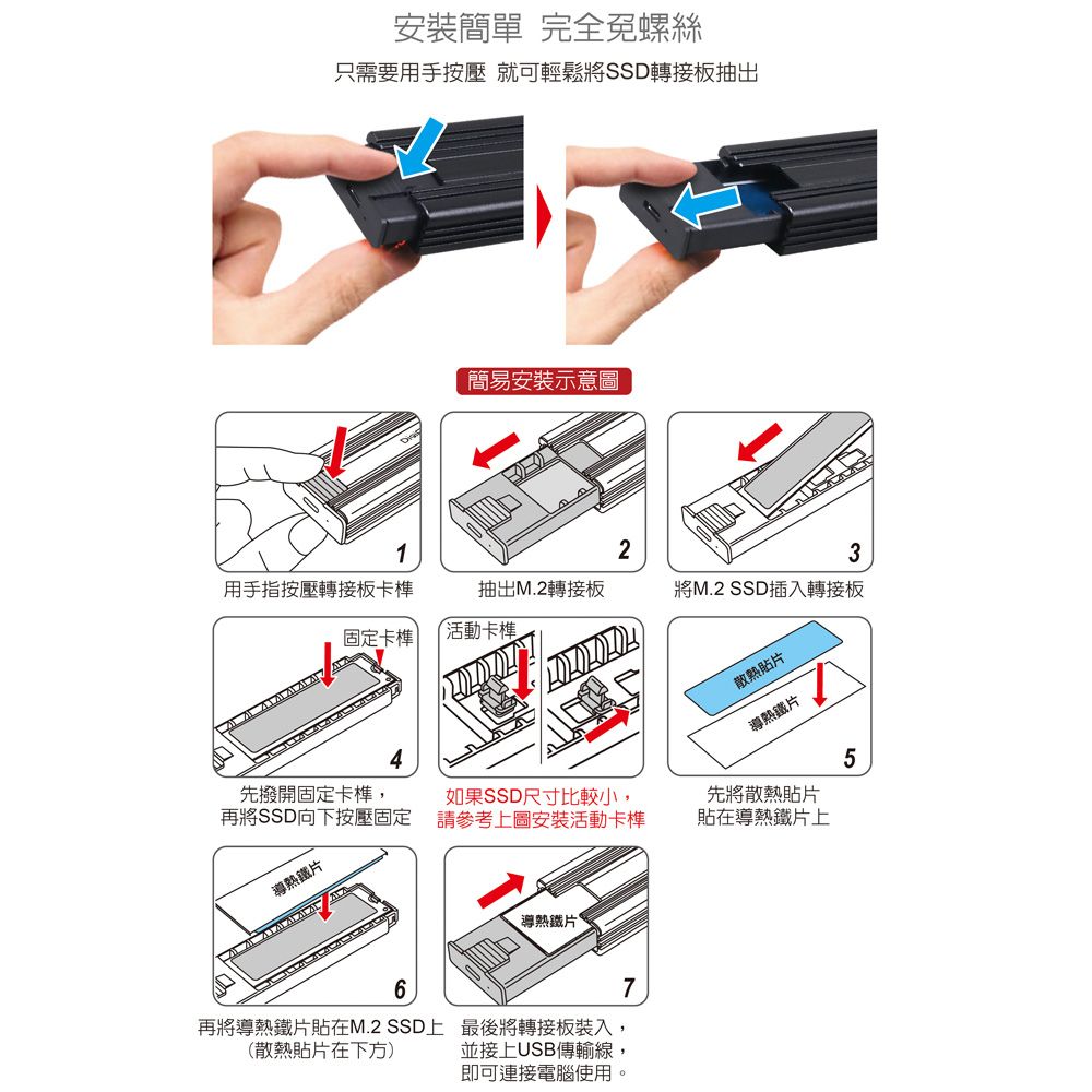 伽利略  M.2雙規 to USB3.2 Gen2 Type-C(附C+A傳輸線)