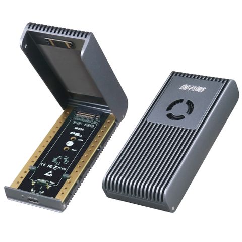 伽利略 USB4 40Gbps M.2 NVMe SSD 鋁合金風扇 翻蓋式外接盒