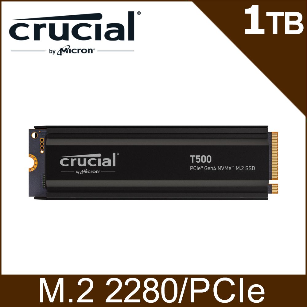 Micron 美光  Crucial T500 1TB (Gen4 M.2 含原廠散熱片) SSD