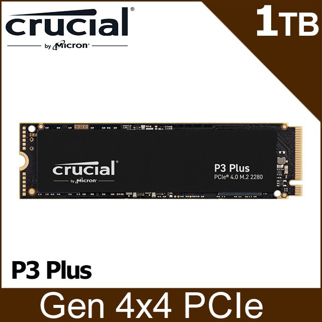 Micron 美光 Crucial P3 Plus Gen4 NVMe 1TB SSD 固態硬碟