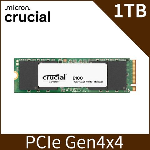 Micron 美光 Crucial E100 1TB PCIe Gen4 NVMe 2280 M.2 SSD 固態硬碟 (CT1000E100SSD8C)