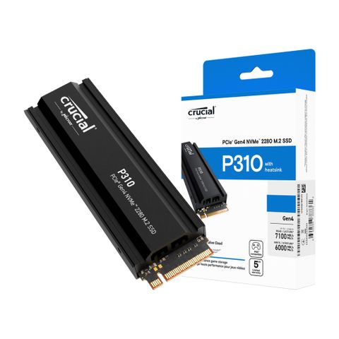 美光 Micron Crucial P310 1TB Gen4 NVMe PCIe M.2 SSD固態硬碟(含散熱片)