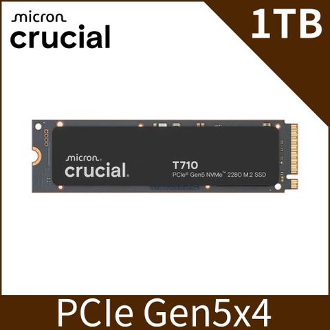 Micron Crucial T710 1TB SSD固態硬碟 (Gen5 2280 M.2 )(CT1000T710SSD8)