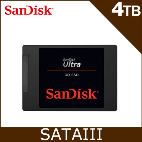 ★加送保溫水壺 送完為止★SanDisk Ultra 3D 4TB 2.5吋SATAIII固態硬碟 (G26)