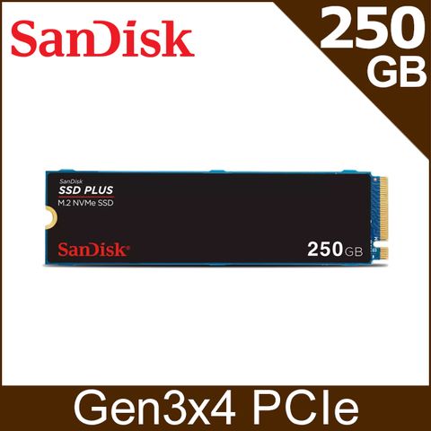 買就送飲料提帶(限量)SanDisk SSD Plus 250GB M.2 2280 PCIe Gen3x4 SSD固態硬碟