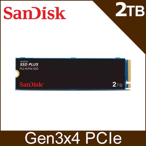 買就送飲料提帶(限量)SanDisk SSD Plus 2TB M.2 2280 PCIe Gen3x4 SSD固態硬碟