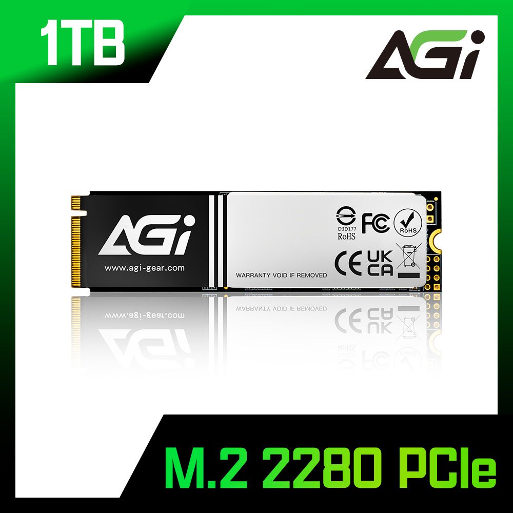 AGI 亞奇雷 AI198系列 1TB M.2 2280 PCIe 固態硬碟(讀3200/寫1700 MB/s)