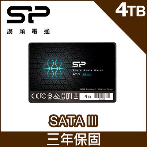 SP廣穎 A55 4TB 3D NAND 2.5吋固態硬碟(SP004TBSS3A55S25)