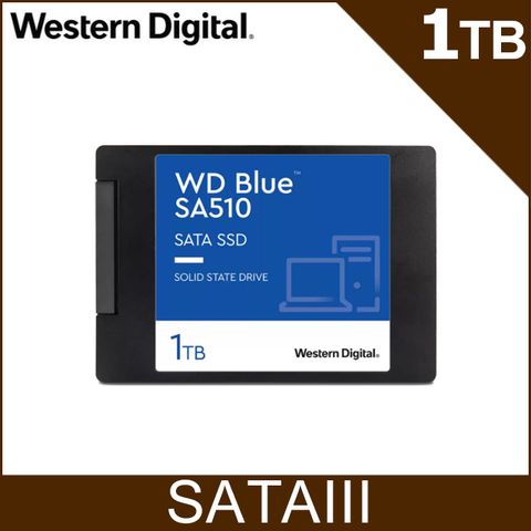 WD BLUE藍標 SA510 1TB 2.5吋 SATA SSD固態硬碟(WDS100T3B0A)