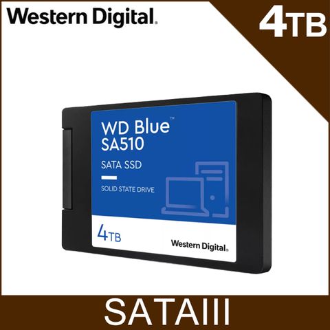 WD BLUE藍標 SA510 4TB 2.5吋 SATA SSD固態硬碟(WDS400T3B0A)
