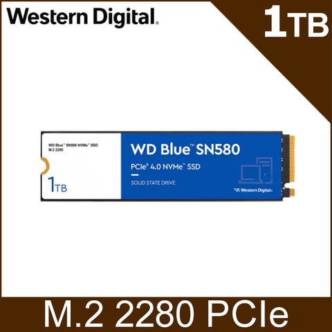 送多功能散熱支架(限量)WD BLUE藍標 SN580 1TB Gen4 NVMe PCIe SSD固態硬碟(WDS100T3B0E)