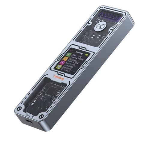 FANXIANG梵想M.2 SSD固態硬碟外接盒 NVMe/SATA雙模式(支援10Gbps )智能TFT顯示屏外接盒不含SSD
