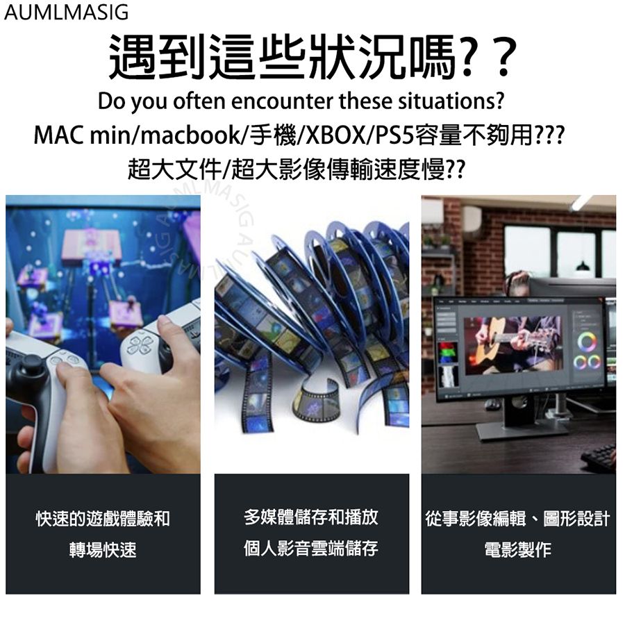  【AUMLMASIG全通碩】光速傳輸 USB4 40GBPS TO M.2 SSD 隨身硬碟盒 支持雷電4協議/主動式散熱 USB4.0 40Gbps 光速傳輸 支持各大品牌SSD USB TYPE-C 輸出 大容量行動硬碟 全鋁機身+渦輪風扇 免驅動隨插即用 鋁鎂合金強散熱  附送USB4.0 C TO C雙線套餐
