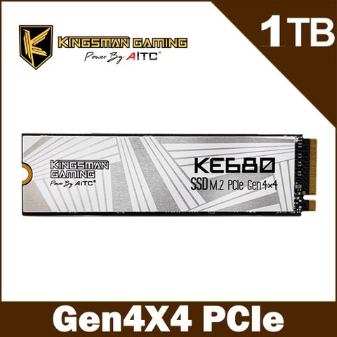 ▼高速新品 可用PS5▼AITC 艾格 KINGSMAN KE680 1TB M.2 PCIe NVMe Gen4x4 SSD固態硬碟
