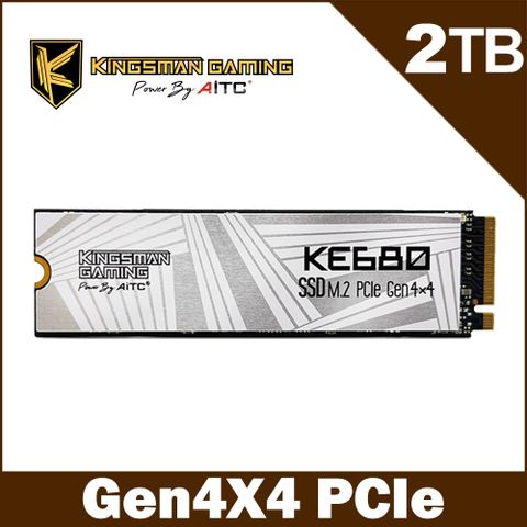 AITC 艾格 KINGSMAN KE680 2TB M.2 PCIe NVMe Gen4x4 SSD固態硬碟