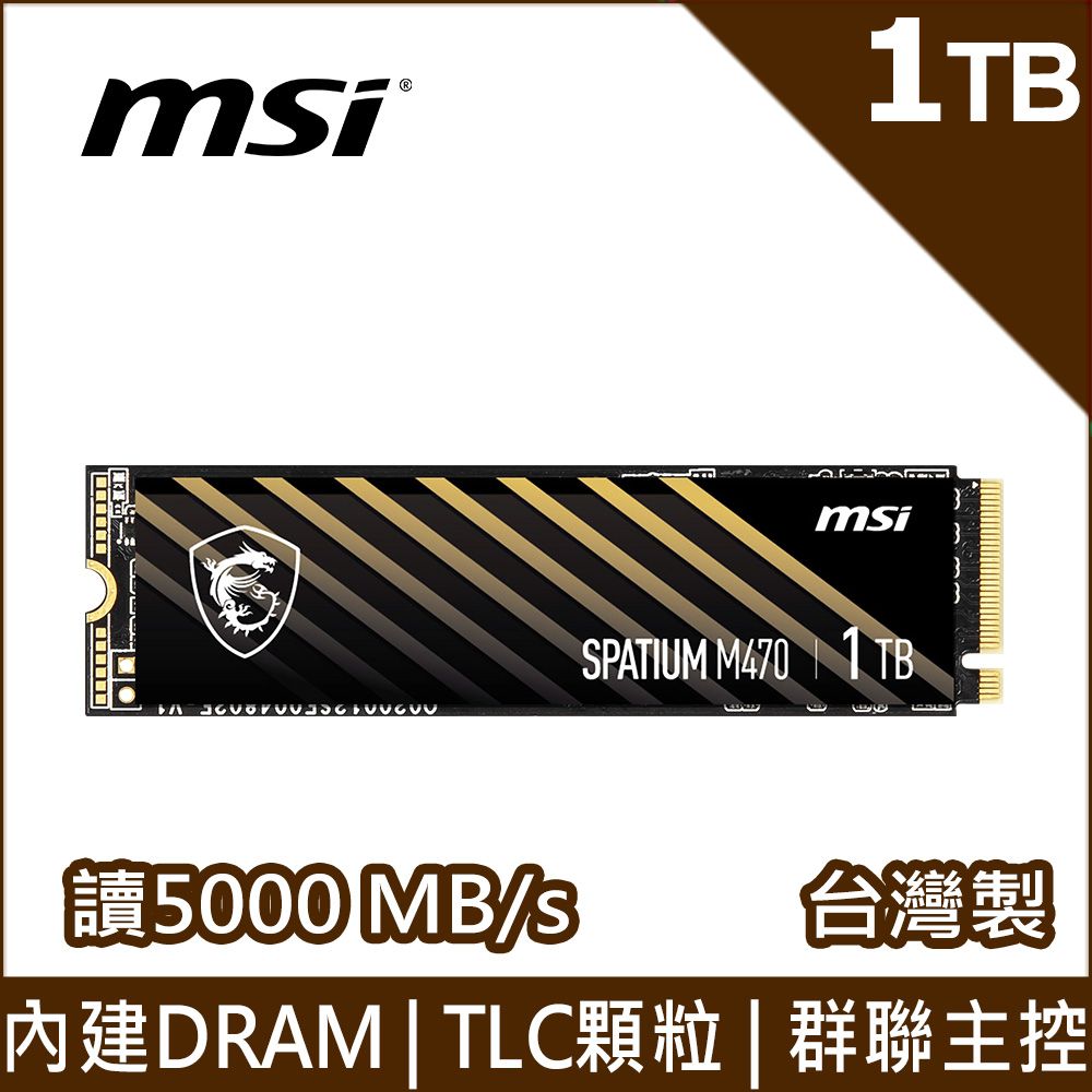 MSI微星SPATIUM M470 1TB Gen4 PCIe SSD - PChome 24h購物