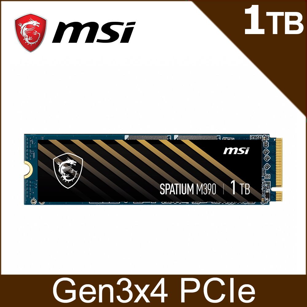 MSI微星SPATIUM M390 1TB NVMe M.2 SSD - PChome 24h購物