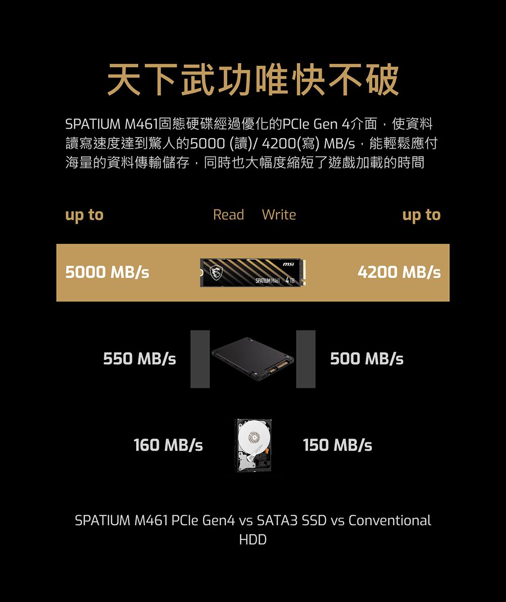 MSI微星SPATIUM M461 2TB PCIe 4.0 NVMe M.2 SSD - PChome 24h購物