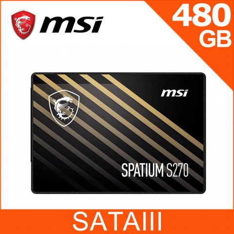 MSI微星 SPATIUM S270 480GB SATA 2.5 SSD