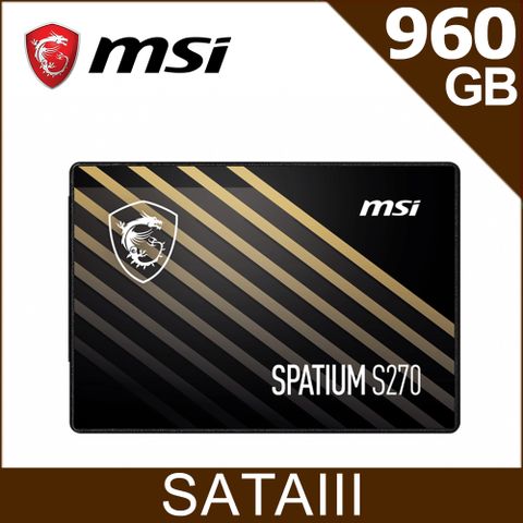 MSI微星 SPATIUM S270 960GB SATA 2.5 SSD