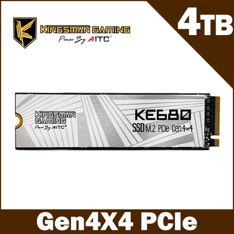 ▼高速新品 可用PS5▼AITC 艾格 KINGSMAN KE680 4TB M.2 PCIe NVMe Gen4x4 SSD固態硬碟
