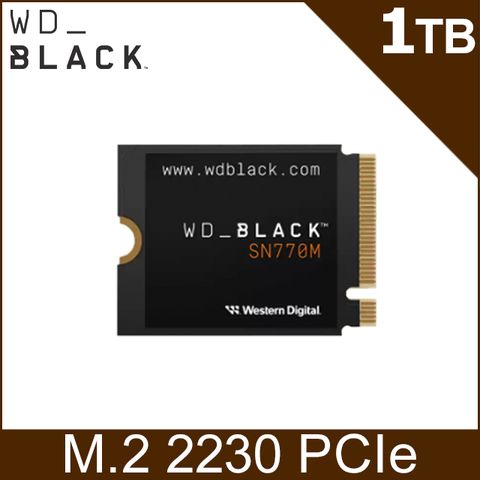 送多功能散熱支架(限量)WD BLACK黑標 SN770M 1TB M.2 2230 PCIe Gen4 NVMe PCIe SSD固態硬碟(WDS100T3X0G)