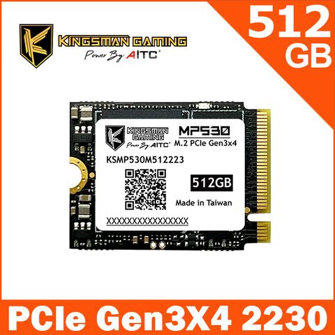 ▼升級首選 可用Steam Deck▼AITC艾格 KINGSMAN MP530 512GB M.2 2230 PCIe Gen3x4 SSD 固態硬碟