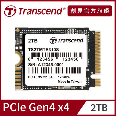 Transcend 創見 MTE310S M.2 2230 PCIe Gen4x4 2TB SSD固態硬碟(TS2TMTE310S)