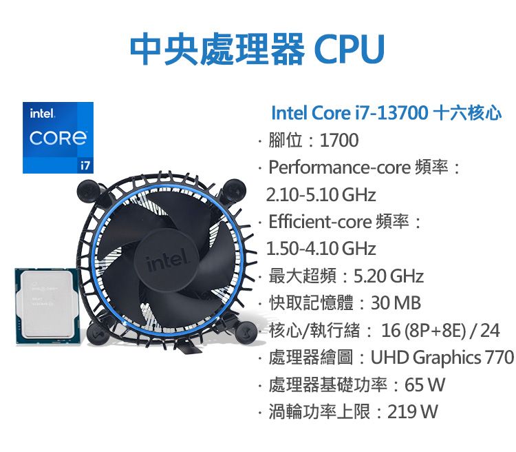 Intel Core i7-13700處理器+ iStyle 360水冷散熱器(封閉式設計免加水