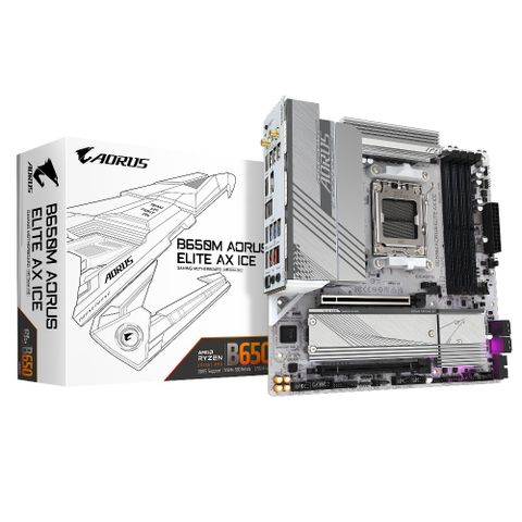 【C+M套餐】技嘉 B650M AORUS ELITE AX ICE 主機板 + AMD R7-8700G 處理器