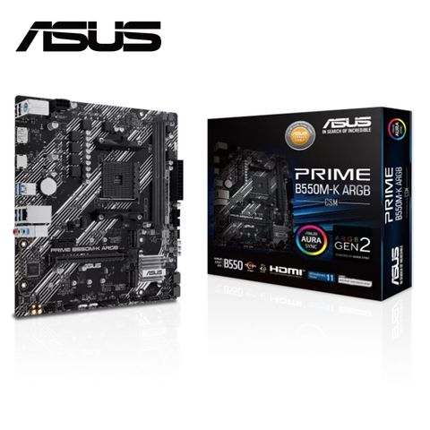 【C+M套餐】ASUS PRIME B550M-K ARGB-CSM 主機板 + AMD R5-5600GT  處理器