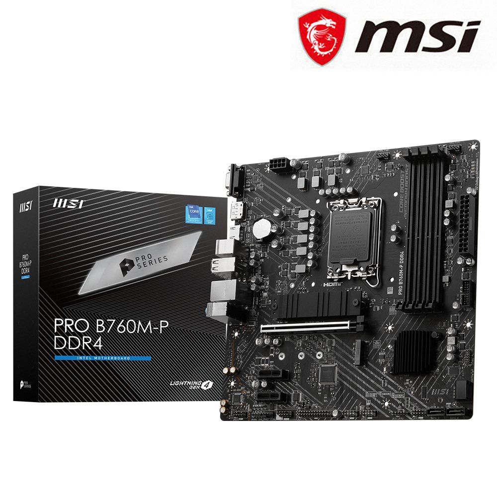  【C+M套餐】微星 PRO B760M-P DDR4 主機板 + Intel i9-14900KF 處理器