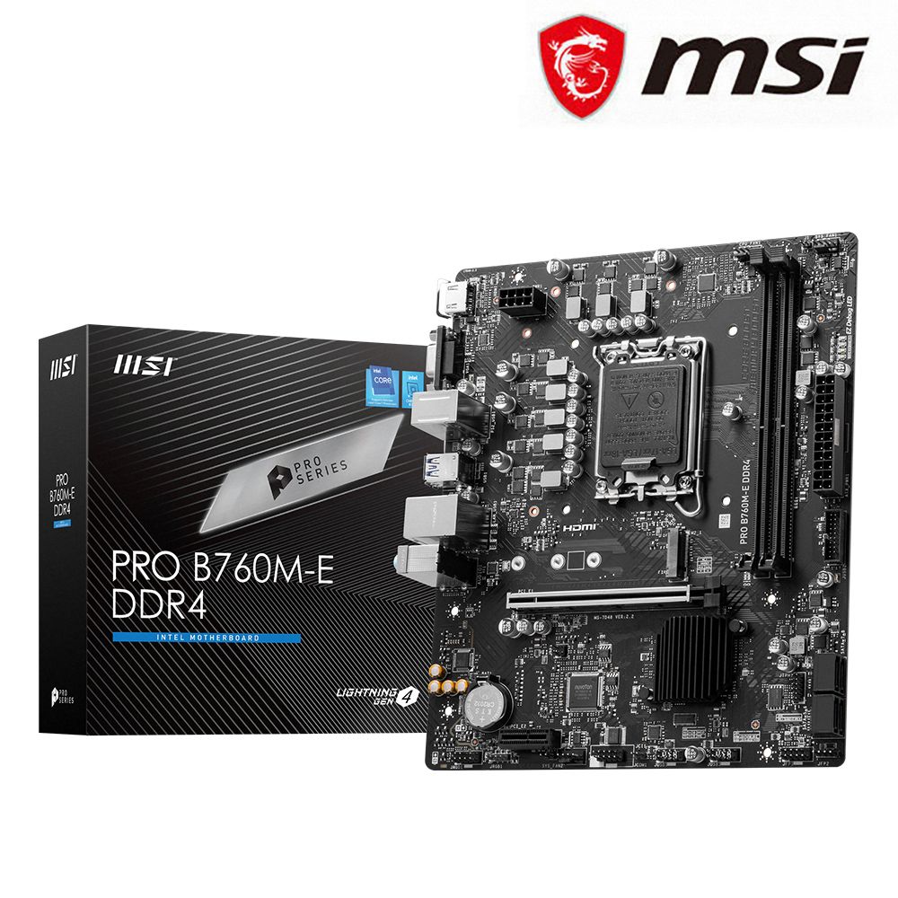  【C+M套餐】微星 PRO B760M-E DDR4 主機板 + Intel i7-14700K 處理器