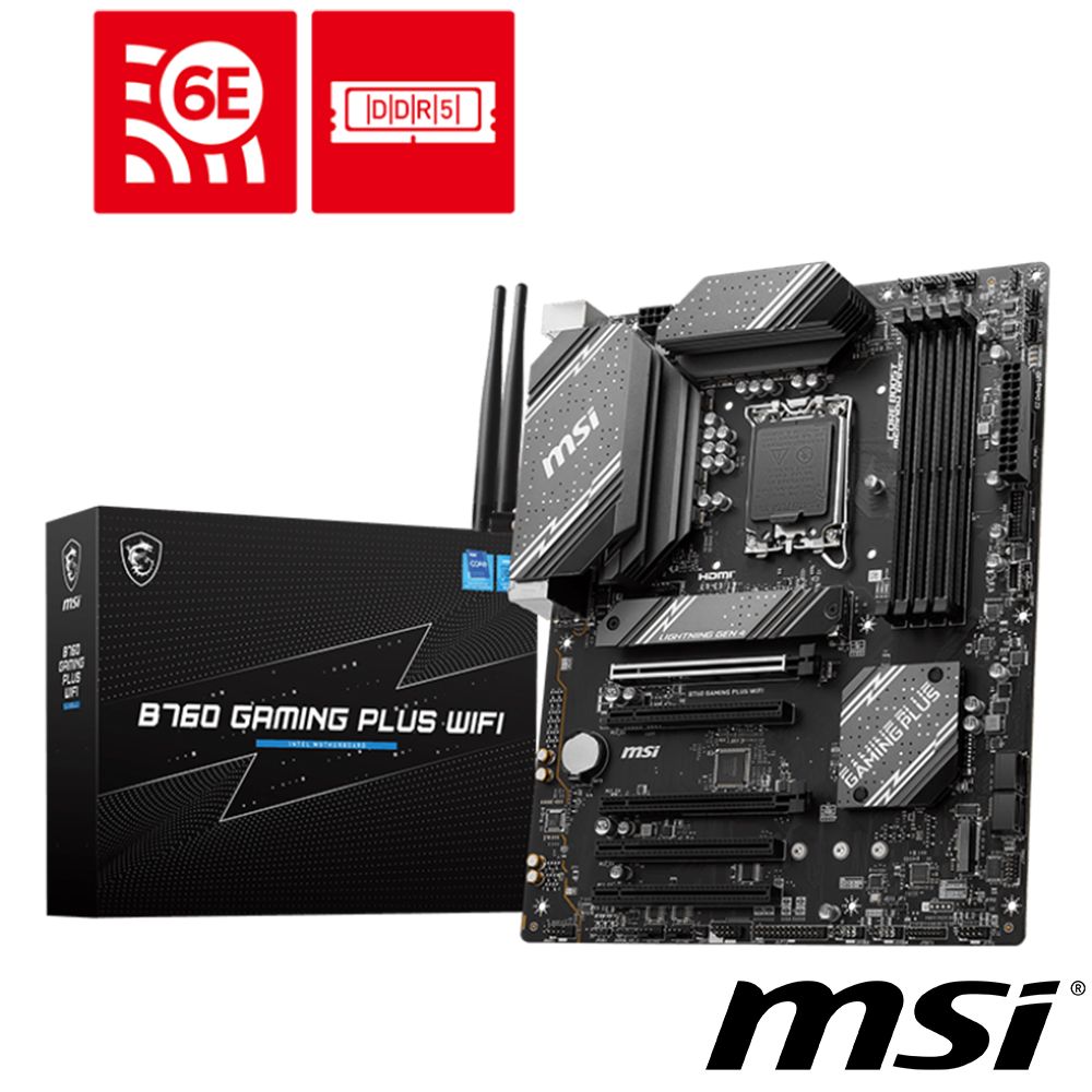  【C+M套餐】微星 B760 GAMING PLUS WIFI 主機板 + Intel i5-14600KF 處理器