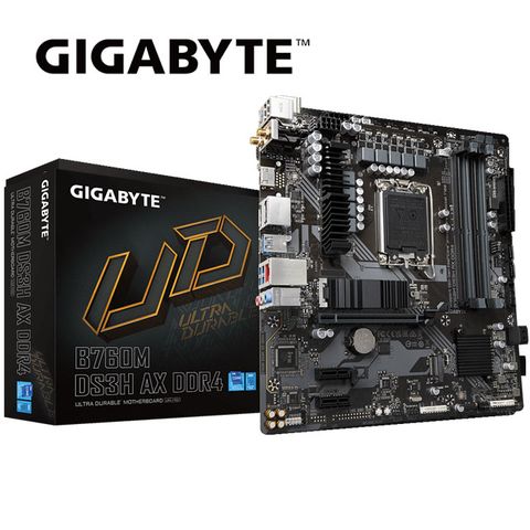 GIGABYTE 技嘉 B760M DS3H AX DDR4 主機板 + Intel i5-14500 中央處理器