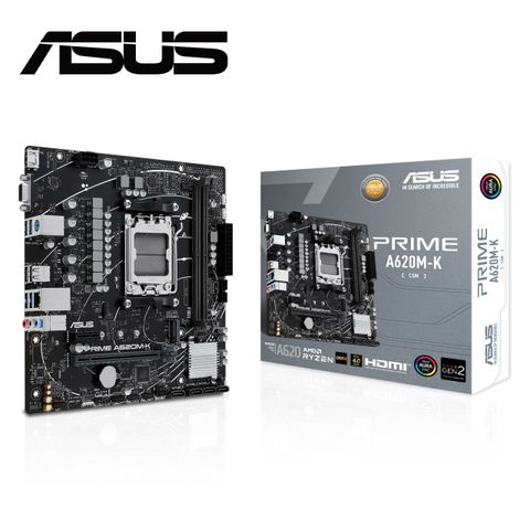 【C+M套餐】ASUS PRIME-A620M-K-CSM 主機板 + AMD R5-7600 處理器