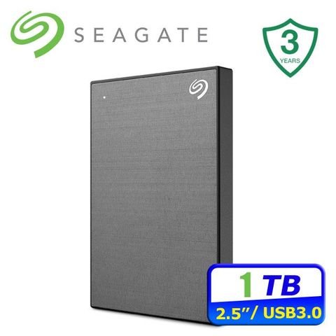 Seagate One Touch 1TB 2.5吋行動硬碟-太空灰(STKY1000404)-升級版