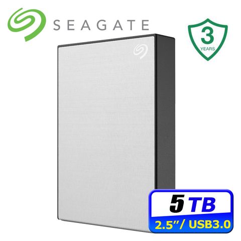 Seagate One Touch 5TB 2.5吋行動硬碟-星鑽銀(STKZ5000401)-升級款