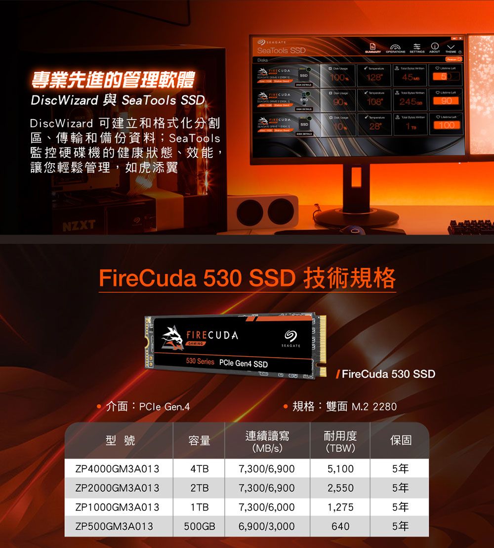 Seagate【FireCuda 530】1TB Gen4 PCIE SSD(ZP1000GM3A013) - PChome