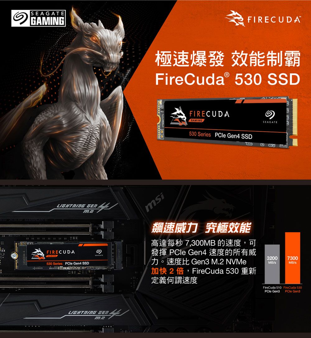 Seagate【FireCuda 530】2TB Gen4 PCIE SSD(含散熱片)(ZP2000GM3A023