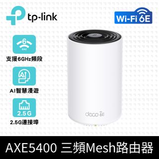 TP-Link Deco XE75 Pro AXE5400 Wi-Fi 6E 三頻 無線網路路由器(2.5G連接埠/Wi-Fi 6E分享器)(1入)