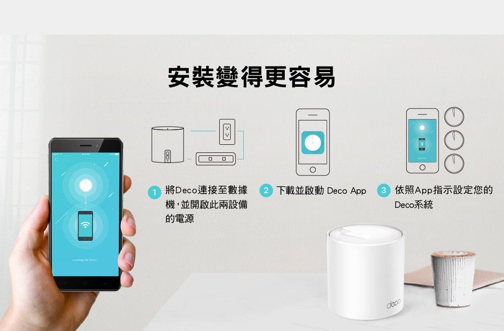 TP-Link  Deco X60 AX5400 雙頻Gigabit 真Mesh 無線網路WiFi 6 網狀路由器Wi-Fi 6分享器)(三入組)