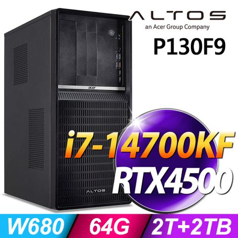 ACER 宏碁 Altos P130F9系列-i7處理器-64G記憶體/2TB+2TB SSD/RTX4500Ada專業繪圖卡/ Win11專業版電腦