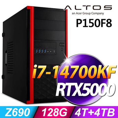 (商用)Acer Altos P150F8 (i7-14700KF/128G/4TB+4TB SSD/RTX5000Ada-32G/W11P)