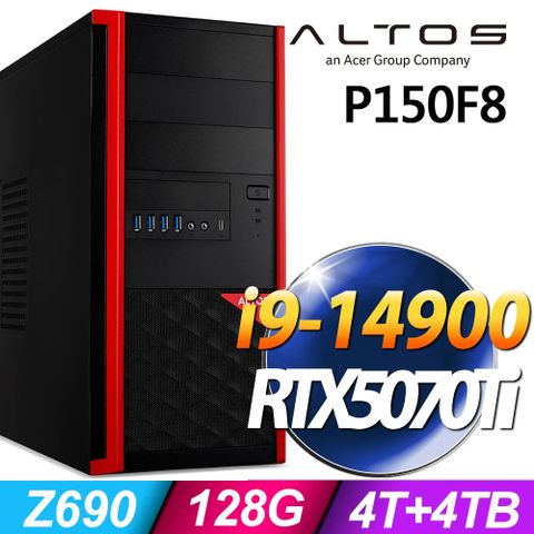 ACER 宏碁 Altos P150F8系列 - i9處理器 - 128G記憶體 /4TB+4TB SSD / RTX5070Ti 電競顯卡 / Win11專業版